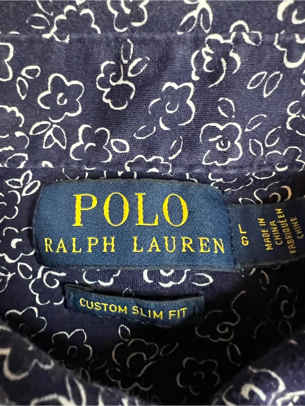 Polo Ralph Lauren Blue Floral Polo Shirt - Large L